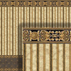 Wainscot Wallpaper in Brown and Tan Strip Pattern