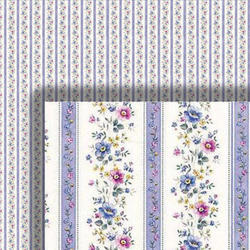 Dollhouse Miniature Floral Stripe Pattern Wallpaper