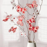 Nylon Red and White Butterfly Valentine Garland
