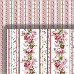 Dollhouse Miniature Rose Flower Wallpaper in Pink and Light Pink