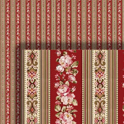 Dollhouse Miniature Floral Wallpaper in Shades of Burgundy