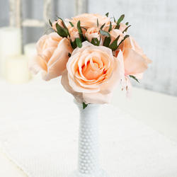 Peach Artificial Rose Nosegay Bouquet