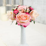 Pink Artificial Rose Nosegay Bouquet