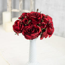 Deep Red Artificial Rose Nosegay Bouquet