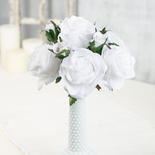 White Artificial Rose Nosegay Bouquet