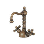 Dollhouse Miniature Sink Faucet with Handles in Bronze
