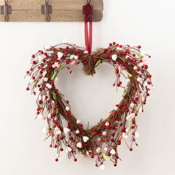 Grapevine Mixed Valentine Berry Heart Wreath