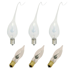 Clear and Silicone Dipped Candelabra Flicker Flame Bulbs