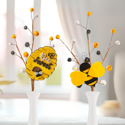 Artificial Bee and Honey Hive Berry Picks Set