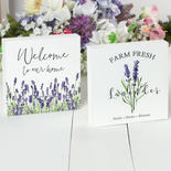 Welcome to our Home and Farm Fresh Lavender Chunky Block Signs