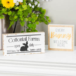 Easter Cottontail Farms and Every Bunny Welcome Block Signs