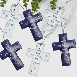 Rustic Tin Punched Cross Ornaments