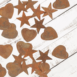 Rusty Tin Stars and Hearts
