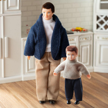Miniature Father and Son Dollhouse Dolls