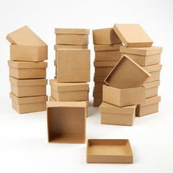 Direct Wholesale Case of Small Square Paper Mache Boxes