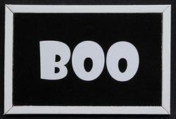 Miniature White Frame Halloween Boo Picture