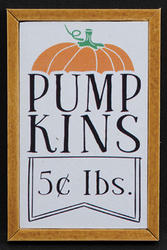 Pumpkins 5 Cents Picture, Oak Frame