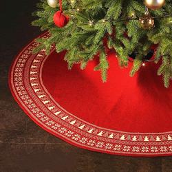 Red Knitted Christmas Tree Skirt