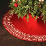 Red Knitted Christmas Tree Skirt