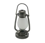 Dollhouse Miniature Pewter Oil Table Lamp, LED, Battery Powered