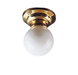 Dollhouse Miniature Round Gold Ceiling Lamp Battery Powered, LED