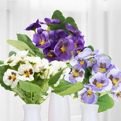 Blue, Purple and White Artificial Pansy Bushes