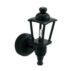 Dollhouse Miniature Black Carriage Lamp, Battery Powered, LED