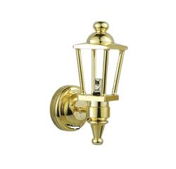 Dollhouse Miniature Brass Carriage Lamp, Battery Powered, LED