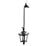 Dollhouse Miniature Black Hanging Lantern Style Lamp, 12v