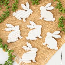 Rustic Whitewashed Wood Rabbits Cutouts