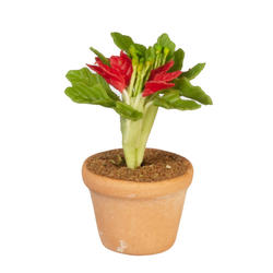 Dollhouse Miniature Potted Red Antirrhinum Flower