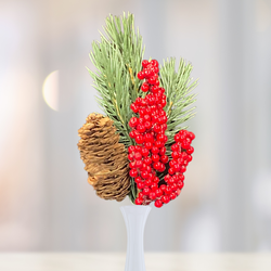 Artificial Pine and Berry Cluster Pick
