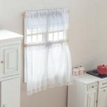 Dollhouse Miniature White Cottage Curtains Set