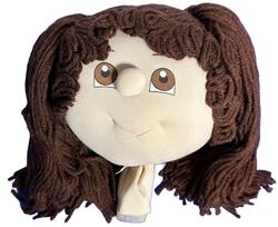 Play-Mate Yarn Doll Head with Pigtails -True Vintage