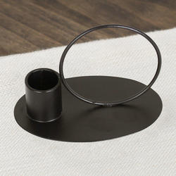 Black Metal Taper Chamber Candle Holder