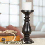 Black Wood Candlestick Holder