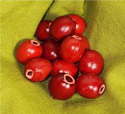 Plastic Red Berry Beads