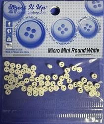 Dress It Up Micro Mini Round White Buttons