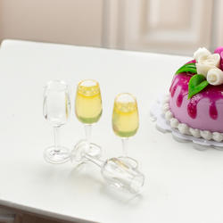 Dollhouse Miniature Champagne Glass Set