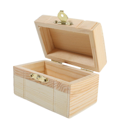 Unfinished Wood Treasure Chest Keepsake Box