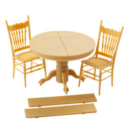 Ready to Assemble Dollhouse Miniatures Table and 2 Chairs