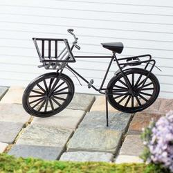 Dollhouse Miniature Black Bicycle With Basket