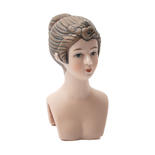 Porcelain Brunette Doll Head - True Vintage