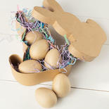 Paper Mache Bunny Rabbit Box and Eggs