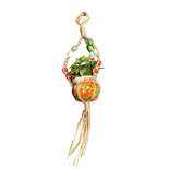 Mini Macrame Red and Green Hanging Plant