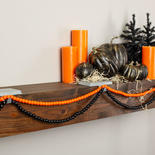 Halloween Orange and Black Wood Bead Garland Set