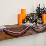 Halloween Purple and Black Wood Bead Garland Set