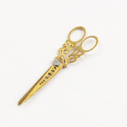 Miniature Etched Brass Dressmakers Shears