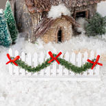 Miniature Holiday White Picket Fence
