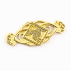 Miniature Brass Ladies Shawl Or Lace Pin